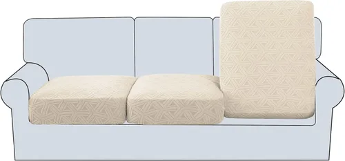 Miniatura 40 de H.Versailtex 2025 Fundas de sofá Jacquard para sofá de 3 cojines, 1 pieza de fundas elásticas para sofá, protector de muebles antideslizante, suave