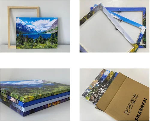Miniatura 6 de SKASNFAI Arte de Pared en Lienzo del Parque Nacional, Pintura de Paisaje Natural de Montaña, Arte Enmarcado para Decoración del Hogar, para Sala