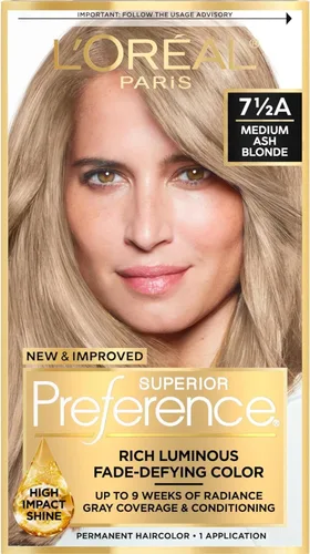 Miniatura 17 de L'Oreal Paris Superior Preference Fade-Defying + Shine - Tinte permanente para el cabello, rubio rosado medio 8RB, paquete de 1, tinte para el 8RB