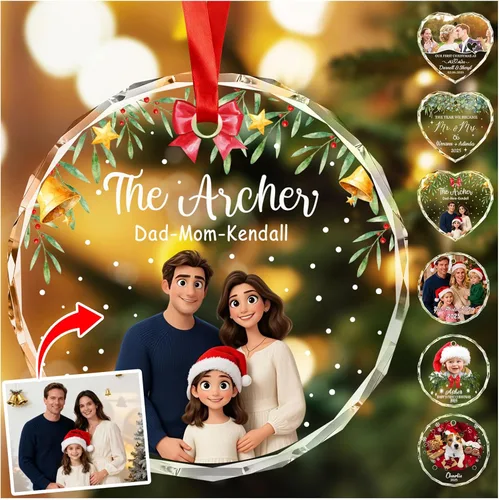 Miniatura 21 de Adornos de Navidad Personalizados Personalizados con Foto y Texto para Decoraciones de Árbol de Navidad, Regalos