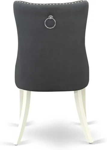 Miniatura 11 de East West Furniture SHDA5-WHI-13 - Juego de cocina de 5 piezas, incluye una mesa de comedor redonda con pedestal y 4 sillas Parson tapizadas de tela