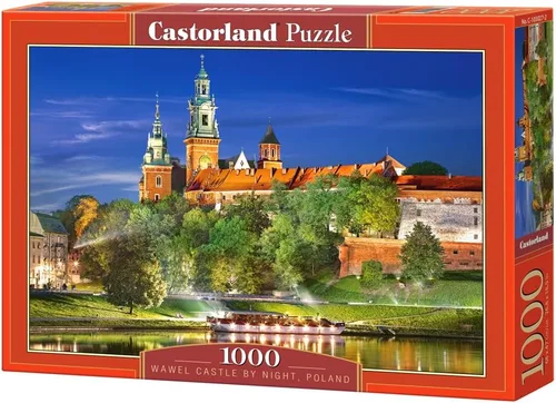 CASTORLAND Rompecabezas de 1000 piezas, castillo de Wawel por noche, Polonia, patrimonio real, castillo real, rompecabezas para adultos, Castorland