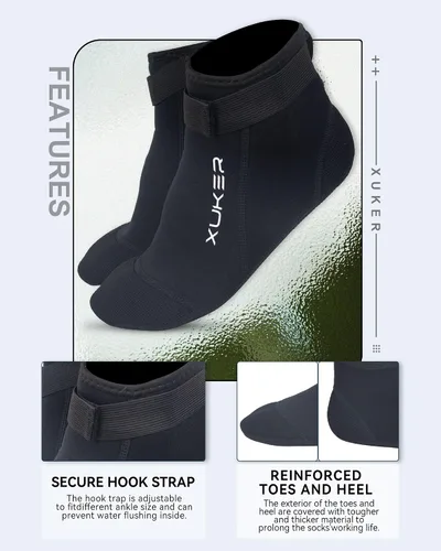 Miniatura 4 de XUKER Calcetines de neopreno, 0.118 in Playa Voleibol Arena Fútbol Agua Traje Calcetines para Buceo Snorkeling Kayak Remo