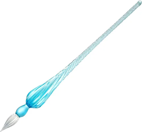 Miniatura 6 de molshine Pluma de vidrio hecha a mano con cristal para caligrafía. Pluma de cristal para firmar sumergida para artistas, mujeres, hombres