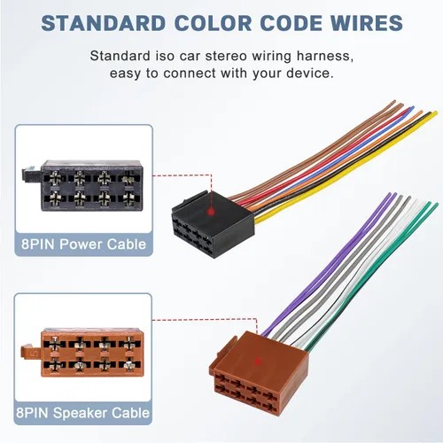 Miniatura 4 de Adaptador estéreo universal del arnés de cableado de la radio del coche del ISO, conector audio del altavoz del cable de alimentación del cable