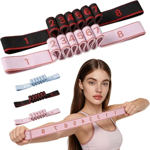 Miniatura 18 de Fitness Resistance Band for Stretching and Yoga, Fitness Resistance Bands with Handles, Number Stretch Resistances Band with Clear Markings, for