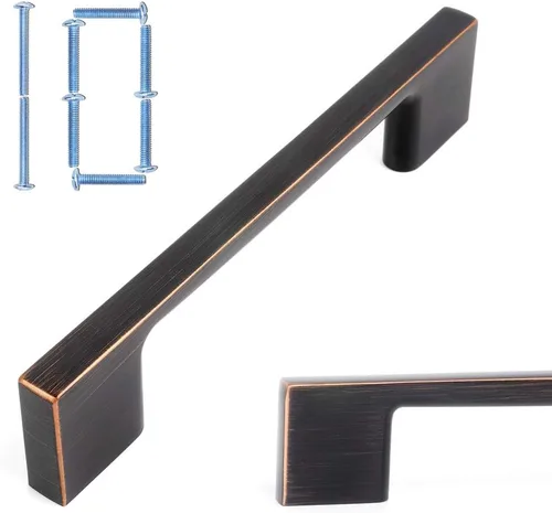 Miniatura 83 de KOOFIZO Paquete de 10 pomos negros para gabinete, pomos negros mate para cajones, K03, tiradores cuadrados de un solo agujero para gabinetes