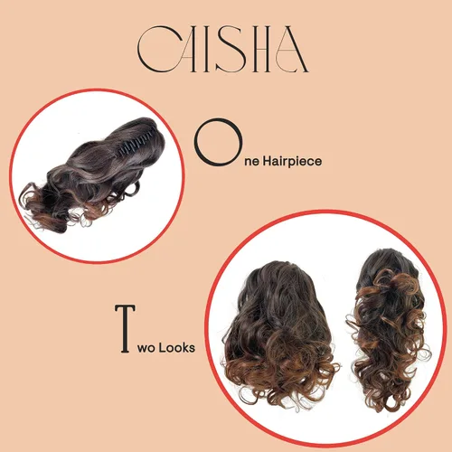 Miniatura 8 de PRETTYSHOP 16 o 20 pulgadas clip para el pelo en extensión cola de caballo 2 en 1 rizada resistente al calor