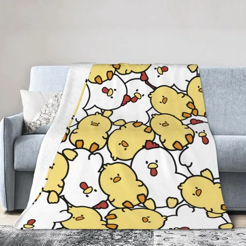 Manta de pollo, linda manta de gallina de dibujos animados súper suave y cálida, para niñas, regalos para sofá, dormitorio, sofá oficina, manta