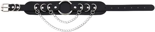 Miniatura 2 de eYLun Gargantilla de cuero punk para mujer, cadena de remache de roca ajustable