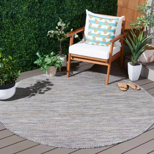 Miniatura 42 de SAFAVIEH Alfombra Lavable para Exteriores Colección Courtyard - Pasillo de 2'3" x 6'7", Azul Marino y Gris, No Desprende Pelusa y Fácil Limpieza