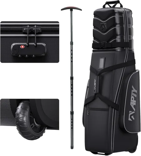 Miniatura 8 de APTY - Bolsa de viaje para palos de golf con funda rígida, con ruedas, acolchada, para equipaje de línea aérea - con cerradura combo integrada