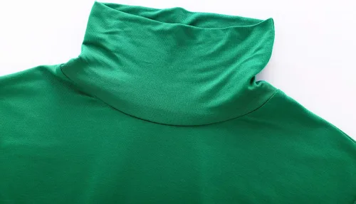 Miniatura 5 de OThread & Co. Camiseta de manga larga con cuello alto para mujer, capa elástica básica, cómoda, cuello alto