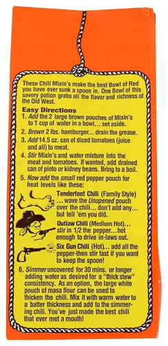 Miniatura 8 de Six Gun Chili Original Mixin's - Auténtica mezcla de condimentos estilo Texas, paquete individual (4 onzas) Receta galardonada de San Angelo Sin