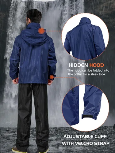 Miniatura 4 de Rodeel Traje impermeable para pesca para hombres (conjunto de chaqueta y pantalón de lluvia)