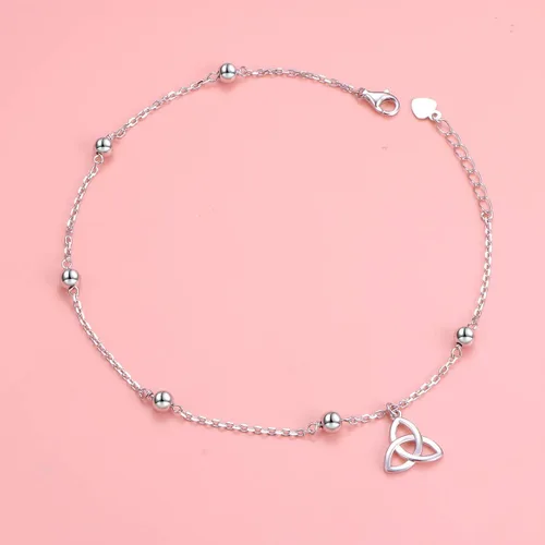 Miniatura 4 de Tobillera de plata de 925 para mujer, chica, para uso bohemio, playa, ajustable, para regalo de cumpleaños