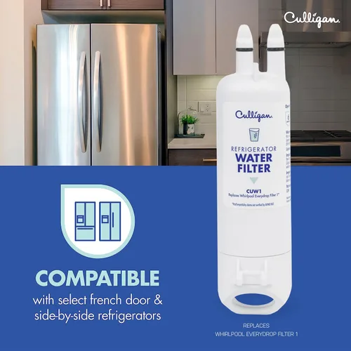 Miniatura 5 de Culligan CUW1 Filtro de agua para refrigerador, reemplazo para filtro de agua Whirlpool 1 (EDR1RXD1) Reemplace cada 6 meses, paquete de 1