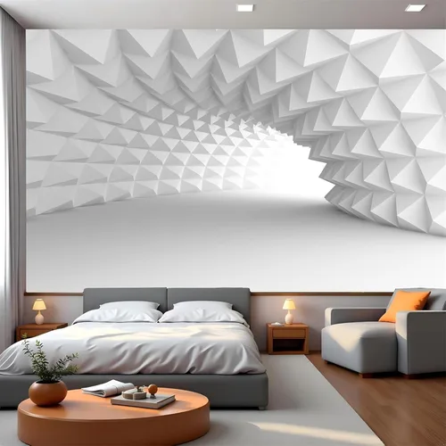 Miniatura 11 de FLFK Papel tapiz autoadhesivo 3D de bloques azules y blancos, murales de pared para despegar y pegar, póster grande para sala de estar, dormitorio