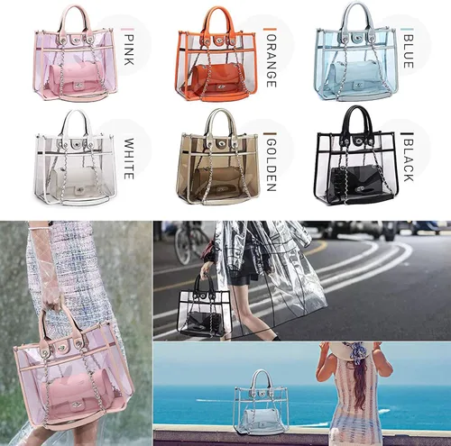 Miniatura 8 de MARCO M KELLY Bolso Grande Transparente Aprobado para Estadios para Mujeres, Bolso de Mano Transparente para Eventos en Estadios, Bolso Bandolera 2