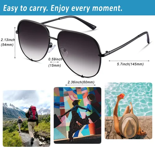 Miniatura 6 de Gafas de sol de aviador espejadas para hombres y mujeres, diseño de moda UV400