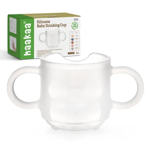 Miniatura 13 de haakaa Taza de Entrenamiento de Silicona para Bebés, Taza Abierta de Aprendizaje para Niños Pequeños de 6 Meses en Adelante, A Prueba de Caídas, Sin