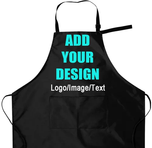Miniatura 9 de Personalized Custom Apron For Women Men Kitchen Cooking Aprons Customized with Pockets Name Text Logo Picture Estilo 1