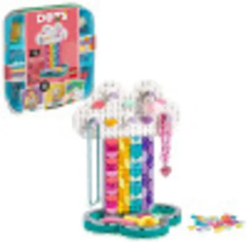 LEGO DOTS 41905 - Soporte de joyería arcoíris para manualidades, un juguete divertido para niños a los que les gusta crear artes y manualidades,