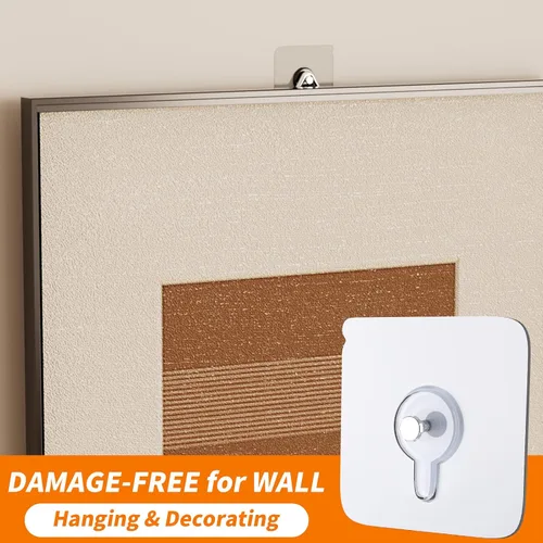 Miniatura 6 de 24 piezas de colgadores de cuadros sin clavos, perchas de pared sin clavos, ganchos de pared adhesivos, para usar en la cocina, baño, hogar