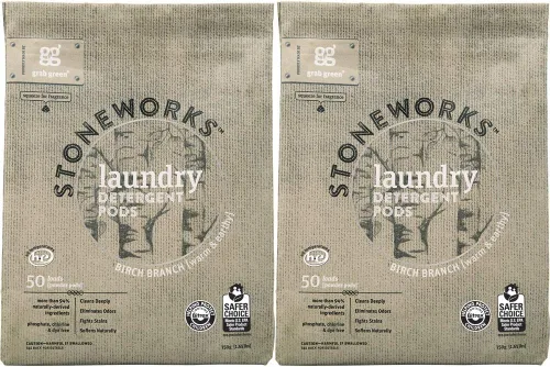 Miniatura 9 de Grab Green Stoneworks - Cápsulas de detergente para ropa, 100 unidades, aroma a roble, a base de plantas y minerales, limpia profundamente, elimina