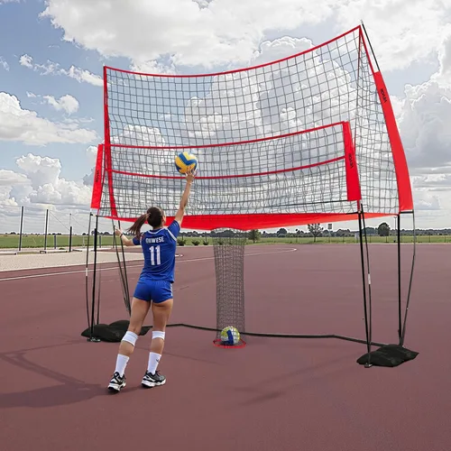 Miniatura 10 de VEVORAdjustable Height Badminton Net Set for Backyard Beach Lawn, Outdoor Portable Volleyball Net with Carrying Bag, 4 Square Quick Assemble Game