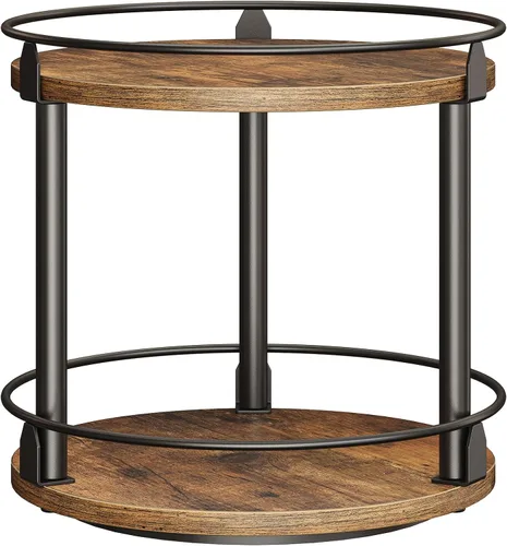 YATINEY Lazy Susan SR22BR - Organizador giratorio para especias, organizador de platos giratorios de 2 niveles, soporte industrial para especias