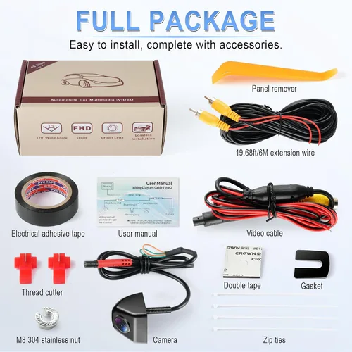 Miniatura 6 de LivTee Cámara frontal/de respaldo, cámara inversa, ultra gran angular HD de día y noche, cámara de visión trasera para automóvil, SUV, camioneta
