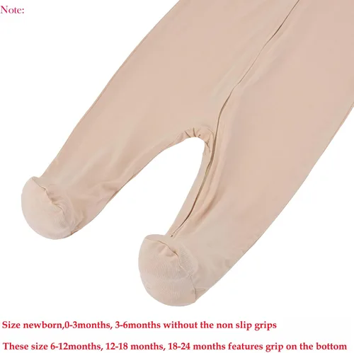 Miniatura 5 de Aablexema Pijama con cremallera para bebé, rayón de bambú, 3 piezas, unisex, con manopla, manga larga, pies