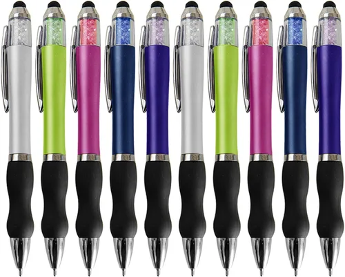 Bolígrafos de escritura con punta de lápiz capacitivo, punta media de 0.039 pulgadas (0.039 in), tinta negra, para iPads (10 unidades)