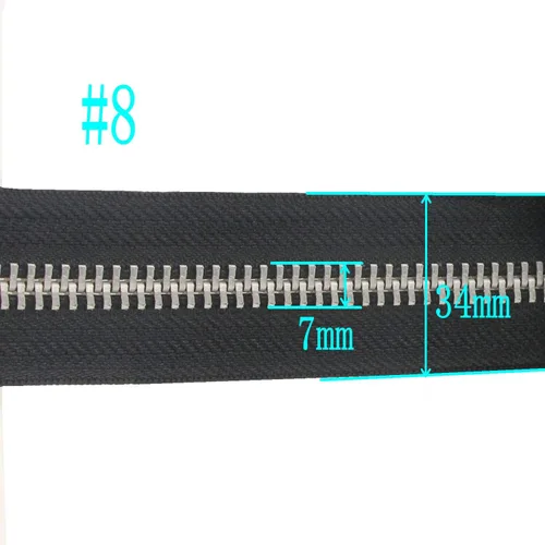 Miniatura 2 de Leekayer #8 Cremalleras de 32 pulgadas para chaquetas, abrigos de costura, manualidades, chaqueta separadora plateada, cremallera de 31.9 in