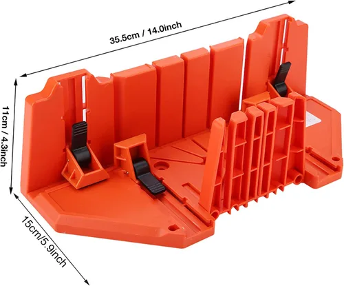 Miniatura 2 de Caja de inglete para sierra de inglete, caja de sierra de inglete de plástico para carpintería, sierra de podar para cortar madera, herramienta