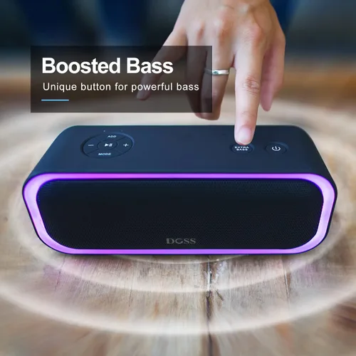 Miniatura 3 de DOSS Bocina SoundBox Pro Bluetooth inalámbrica portátil con sonido estéreo de 20 W, bajos adicionales activos, conexión inalámbrica estéreo, luces