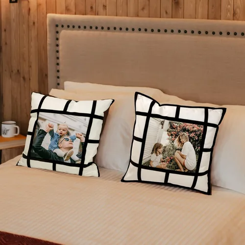 Miniatura 6 de 4 piezas de fundas de almohada de celosía en blanco para sublimación, fundas de cojín, fundas de almohada de 13 paneles para impresión
