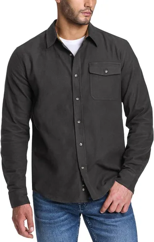 Miniatura 2 de CQR - Camisa de franela de algodón a cuadros con botones y manga larga para hombre, algodón cepillado suave, camisa de estilo informal