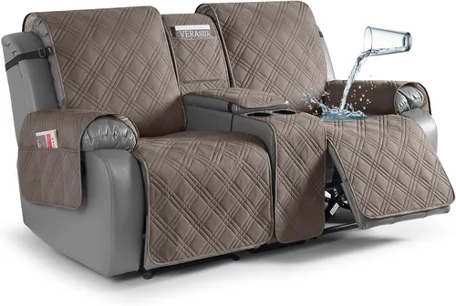 Miniatura 10 de TAOCOCO Fundas de sofá reclinable 100% impermeables con consola, fundas de sofá para sofá reclinable de 3 asientos con diseño de correas, funda