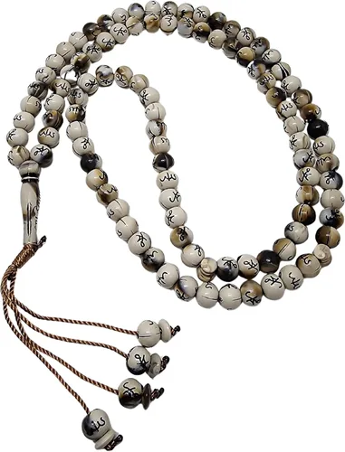 Miniatura 12 de Tasbih musulmán 99 cuentas de Rosay AMN-184 Islam Oración dhikr Misbaha con nombres de Allah Muhammad grabados en la religión islámica Eid Ramadán