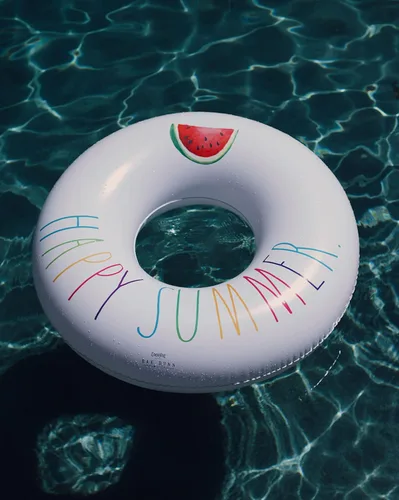 Miniatura 3 de Rae Dunn x CocoNut Flotador de anillo flotante, tamaño adulto, balsa inflable grande de 48 pulgadas y tubo interior de agua duradero, fácil de Happy