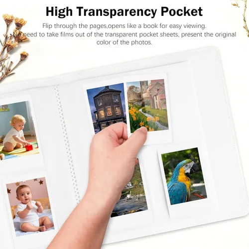 Miniatura 8 de Veicevol - Álbum de fotos con 256 bolsillos para cámara Fujifilm Instax Mini, color blanco For 2x3 in Polaroid Camera, Photo Album for Fujifilm