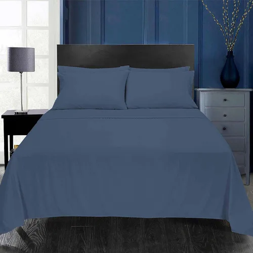 Miniatura 221 de ROYALE LINENS Juego de sábanas Cal King de 4 piezas, ropa de cama de microfibra suave cepillada de 1800 hilos, 1 sábana bajera, 1 sábana encimera, 2