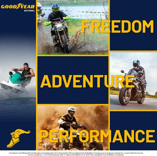 Miniatura 9 de Goodyear GYTX4L-LI LiFePO4 LiFePO4 12.8V 150CCA Batería recargable de alto rendimiento Powersport con reemplazo inteligente BMS para motocicleta