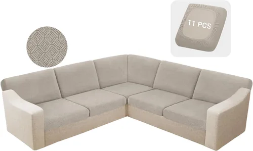 Miniatura 40 de HDCAXKJ - Fundas impermeables para cojín de sofá modular, fundas elásticas para cojín de sofá de esquina, fundas protectoras de muebles de jacquard