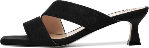 Miniatura 2 de MOVINSTEPS Sandalias de tacón bajo para mujer, de gamuza sólida, puntera cuadrada, de 2 pulgadas