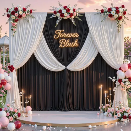 Miniatura 8 de Cortina de fondo negra de 10 x 8 pies sin arrugas para fiestas, cortinas de fondo negro de poliéster para graduación, cumpleaños, boda, fiesta