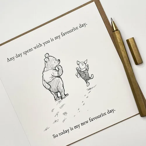 Miniatura 3 de Old English Co. - Tarjeta de cumpleaños de Winnie The Pooh para amiga, cita favorita de Winnie The Pooh y Piglet para hermana, prima, BFF – Tarjeta