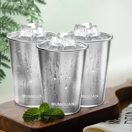 Miniatura 5 de Tazas de acero inoxidable 20 oz/600 ml (2 unidades), vaso de pinta de acero inoxidable, tazas de camping de acero inoxidable, vasos de metal